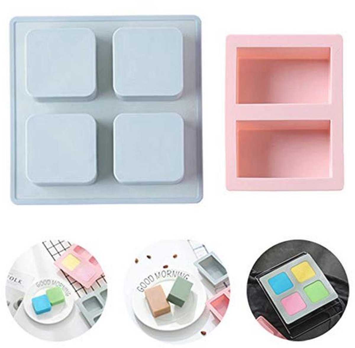 Silicone Moulds for Soap and Crafts - 2 Piece Set