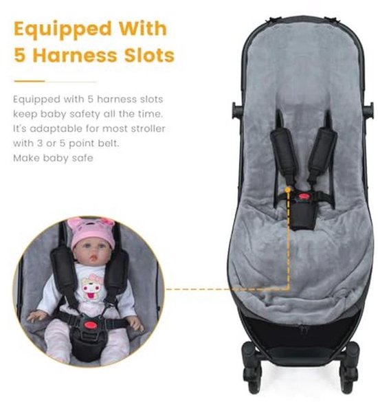 Winter Voetenzak voor Kinderwagen - Waterdicht, Winddicht en Machine Wasbaar - Coral Fleece Gevoerd — afbeelding 2