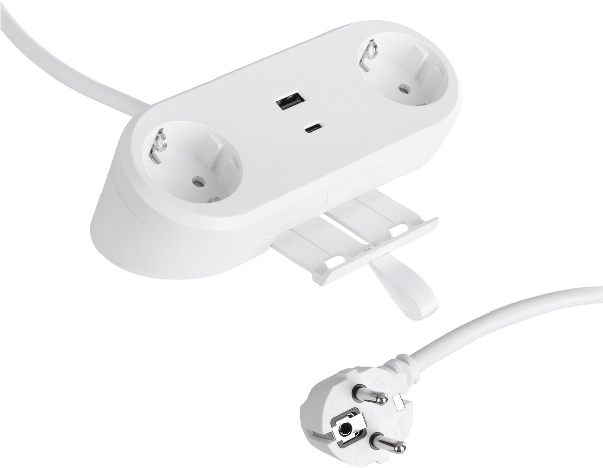 Q-Link stekkerdoos - randaarde - rondo - USB A-C - 1.5 m - 3 x 1.5 mmÂ² - wit