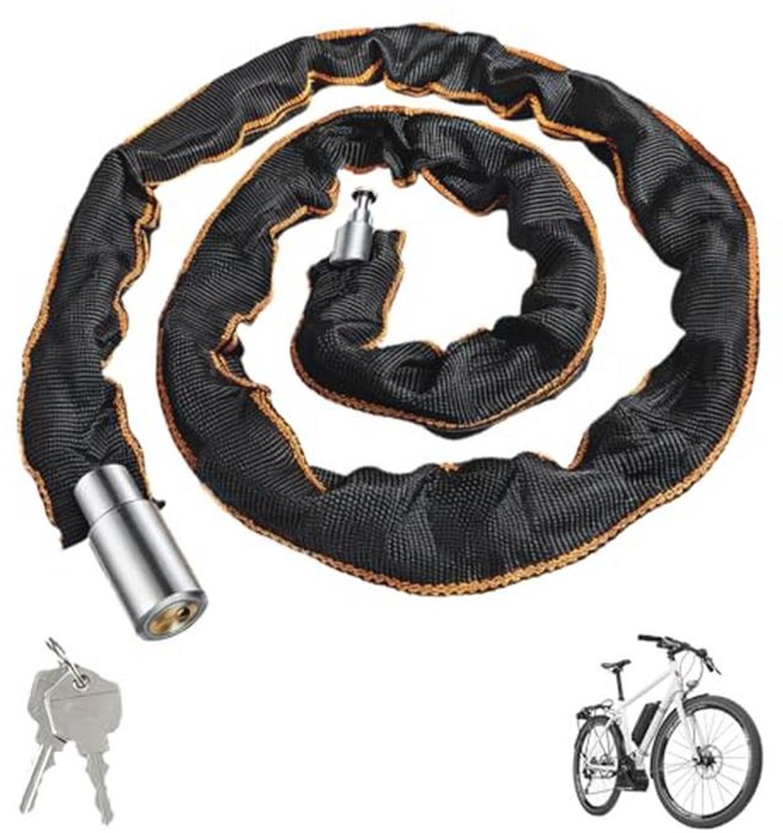 Fietslot Hoge Beveiliging 121CM - Kettingslot Staal voor Fiets, Motor en Hekwerk