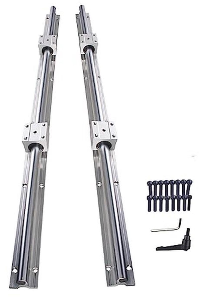 2 Stuks SBR16 Lineaire Geleiding van 1500 mm met Handgrepen en 4 SBR16UU Wagenblokken