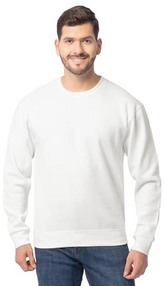 Eversoft heren sweatshirts met capuchon en fleece joggingbroek - Wit - Maat L