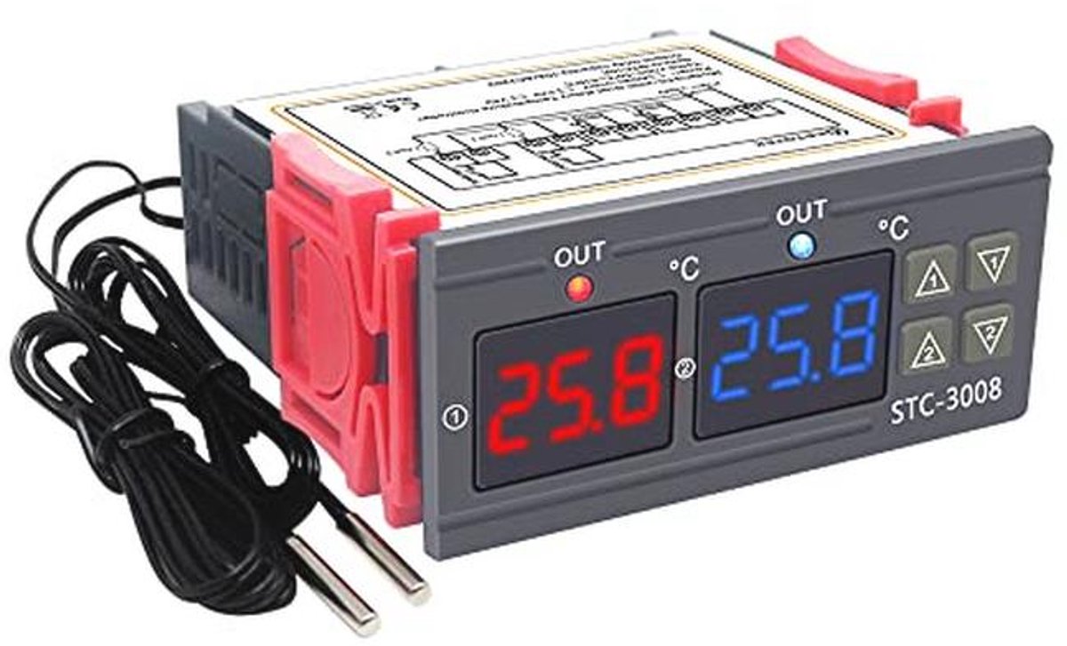 Digitale Temperatuurregelaar met 2 Sondes voor Koeling en Verwarming - Temperatuur Controller voor Fermentatie en Koelkasten