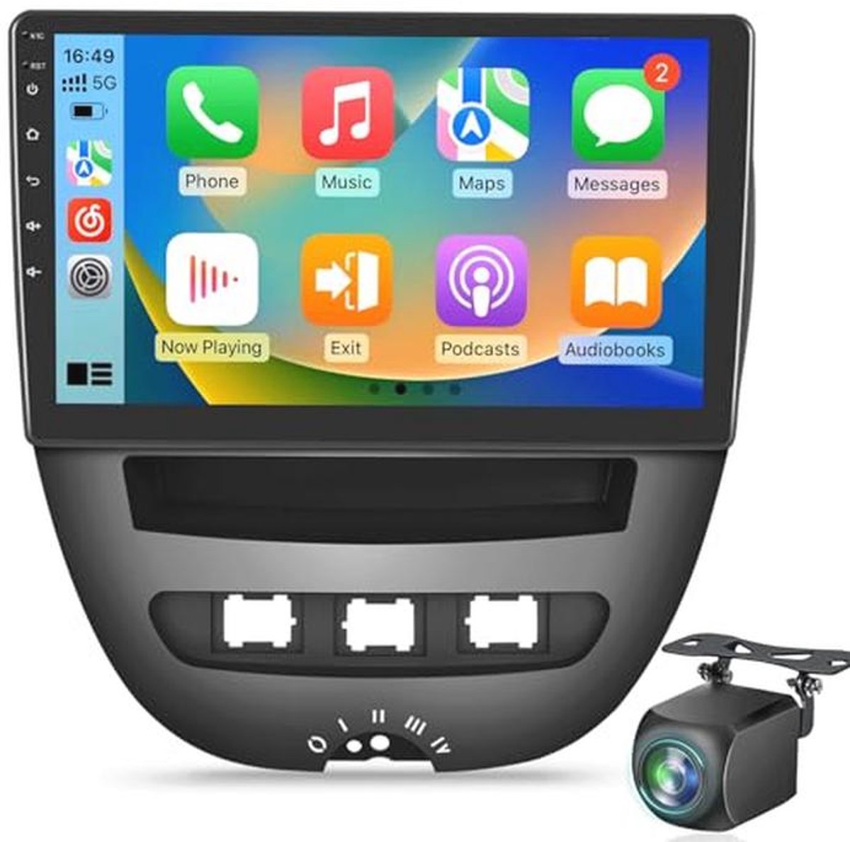 Android Autoradio voor Toyota Aygo, Peugeot 107 en Citroen C1 - 10 Inch Touchscreen, Draadloos CarPlay & Android Auto, GPS Navigatie en WiFi