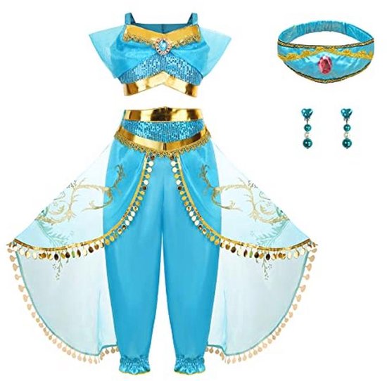 Prinsessen Kostuum voor Kinderen - Aladdin Dress Up Jurk voor Meisjes - Cosplay en Party Outfit