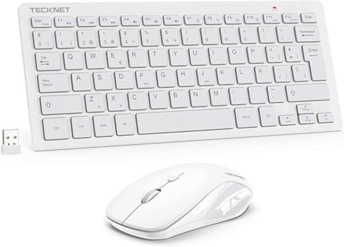 Mini draadloos toetsenbord en muis QWERTY met ergonomisch ontwerp
