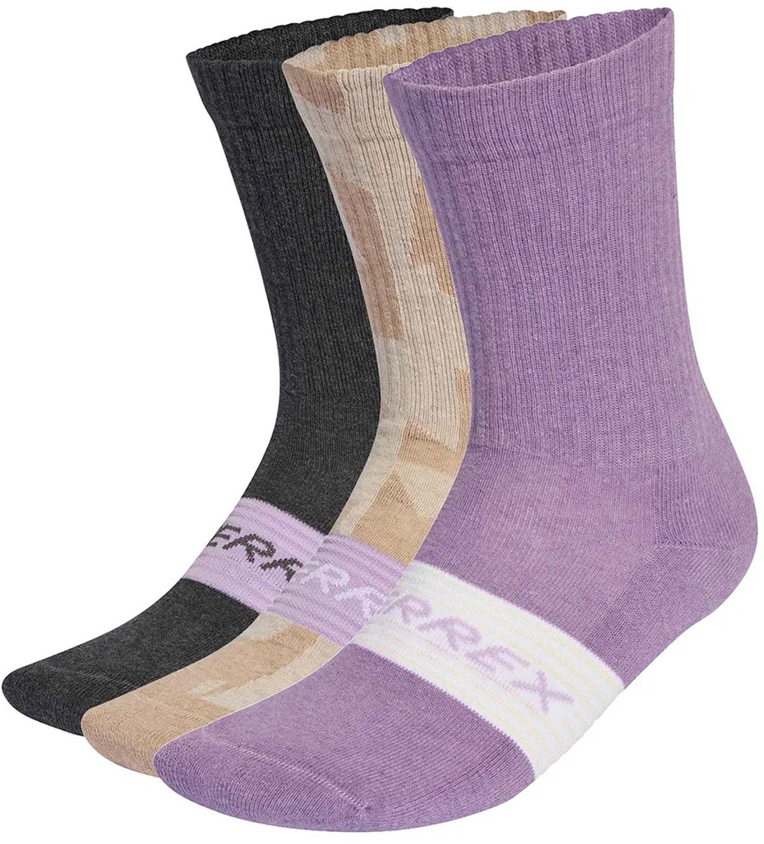 Adidas Terrex Multi Crewsokken 3 Eenheden Veelkleurig Man Vrouw Grijs