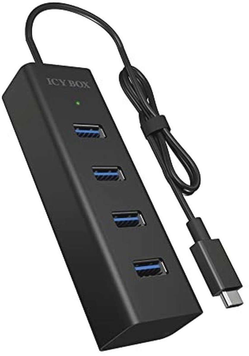 Compacte 4-poorts USB 3.0 Hub met USB-C Aansluiting - Ideaal voor Onderweg