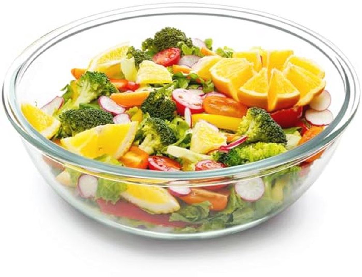Grote glazen serveerschalen 6,2L - Ideaal voor salades en meer