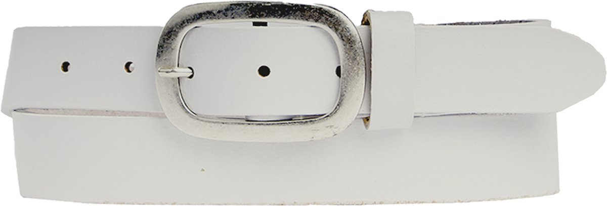 Petrol Industries Riem Dames - Broekriem - Verstelbaar - Leer - Wit - 105 cm - XXL