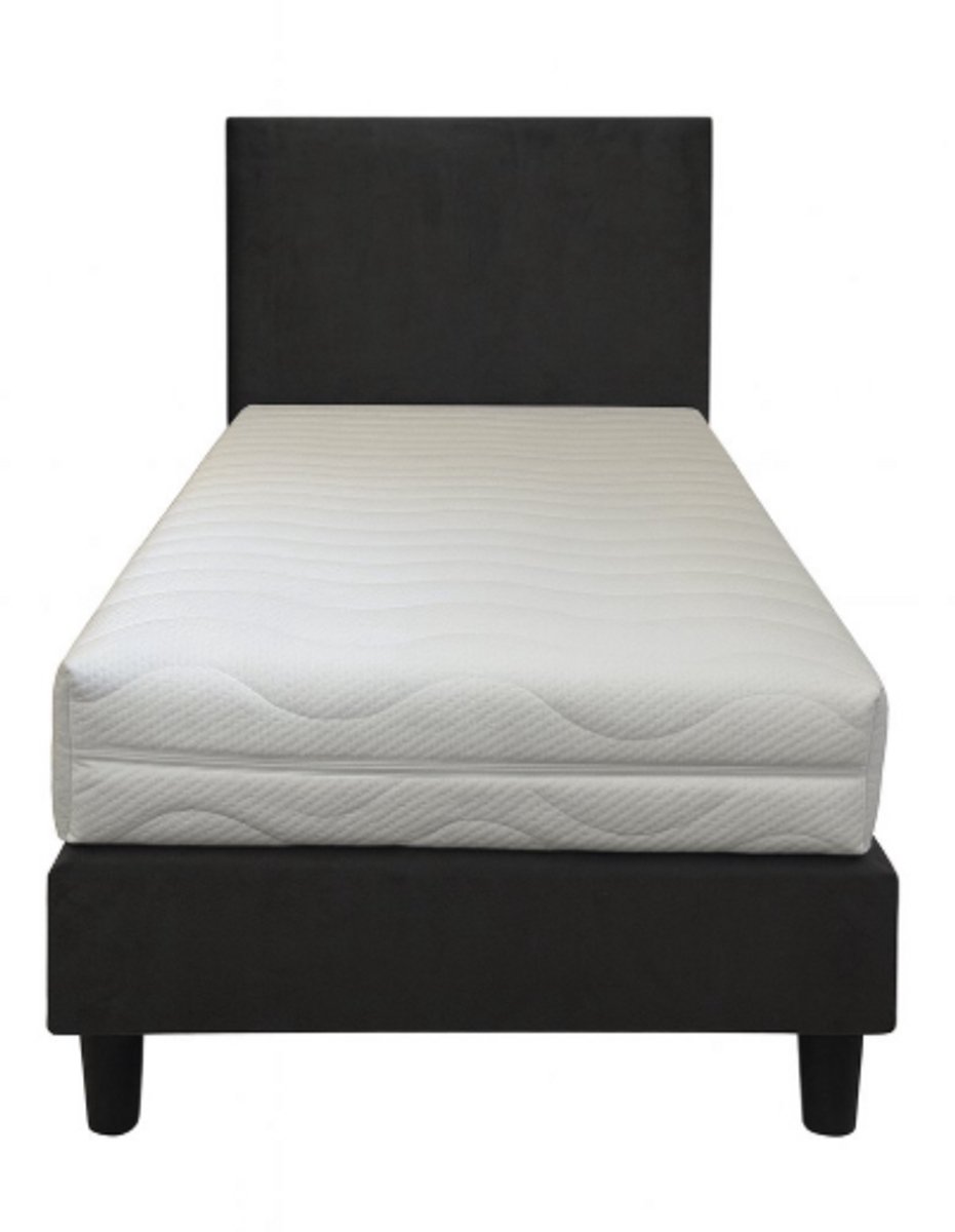 Boxspring OP MAAT - 100x140 (inclusief hoofdbord en matras) + (Verkrijgbaar in Zwart, Antr