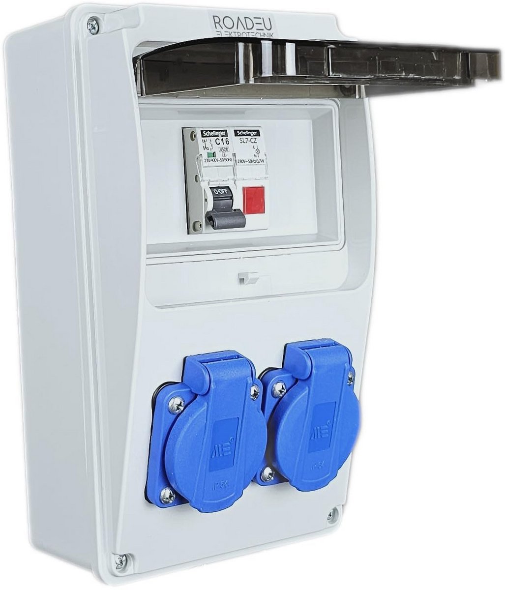 Stroomverdeler met LED-indicator en 2x Schuko stopcontacten - IP54