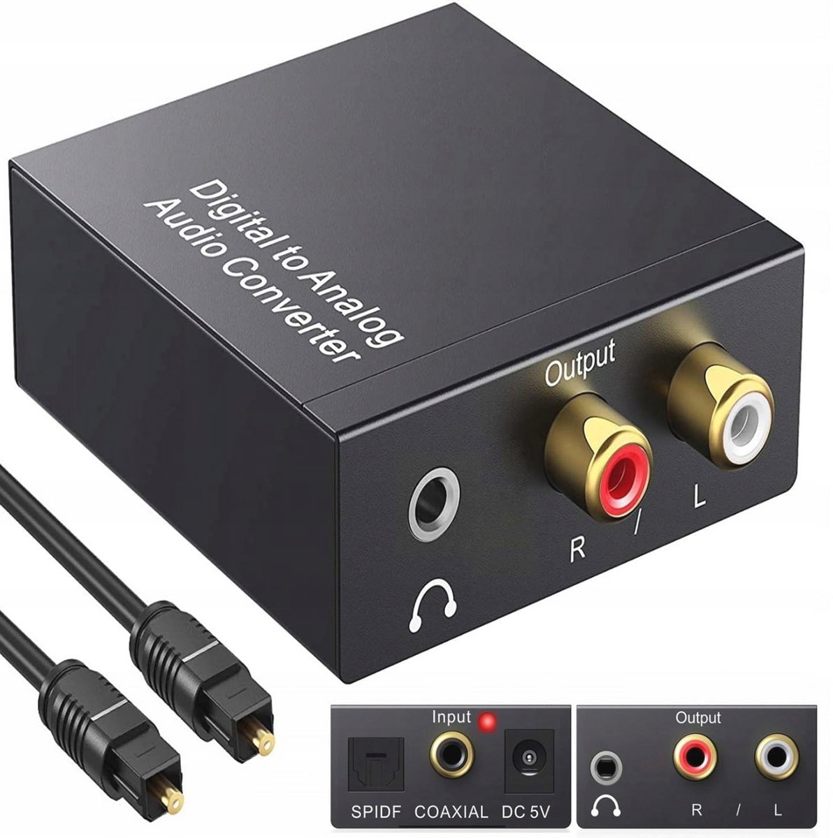 Digitaal-Analoge Audioconverter voor Coaxiale en Toslink Verbindingen