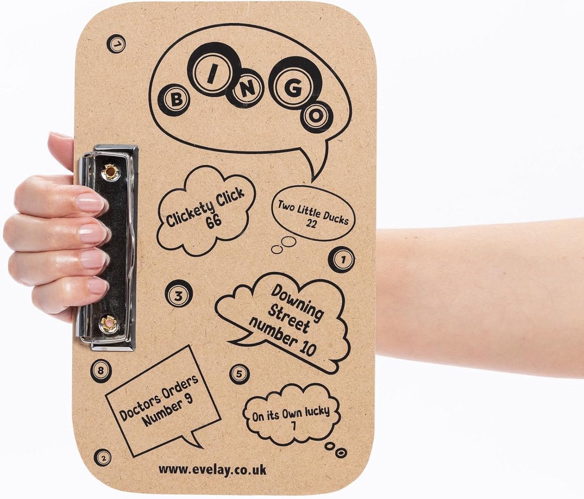 12x Bingo Speelbord met Klem - Formaat 24x15 cm - Ideaal voor Feestjes en Spelavonden