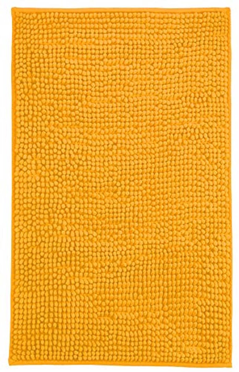 Moderne Chenille Badmat in Shaggy Stijl - Extra Zacht en Absorberend (60 x 90 cm, Oranje)