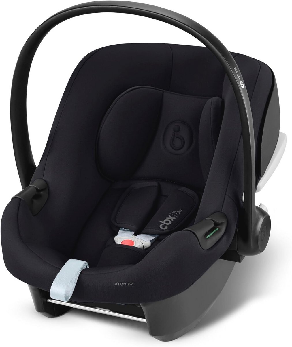 CYBEX 521004431 Aton B2 i-Size Autostoeltje met Base One voor baby's, max. 13 kg, incl. ISOFIX-basis en inlegkussen voor pasgeborenen, geschikt voor SensorSafe,Volcano zwart