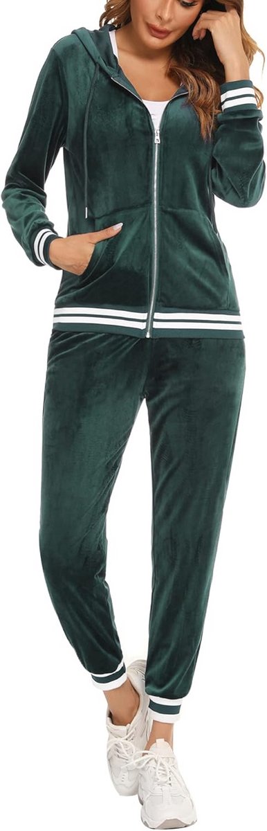 Warm Nicki Huispak Dames 2-Delig Trainingspak met Capuchon voor Herfst en Winter