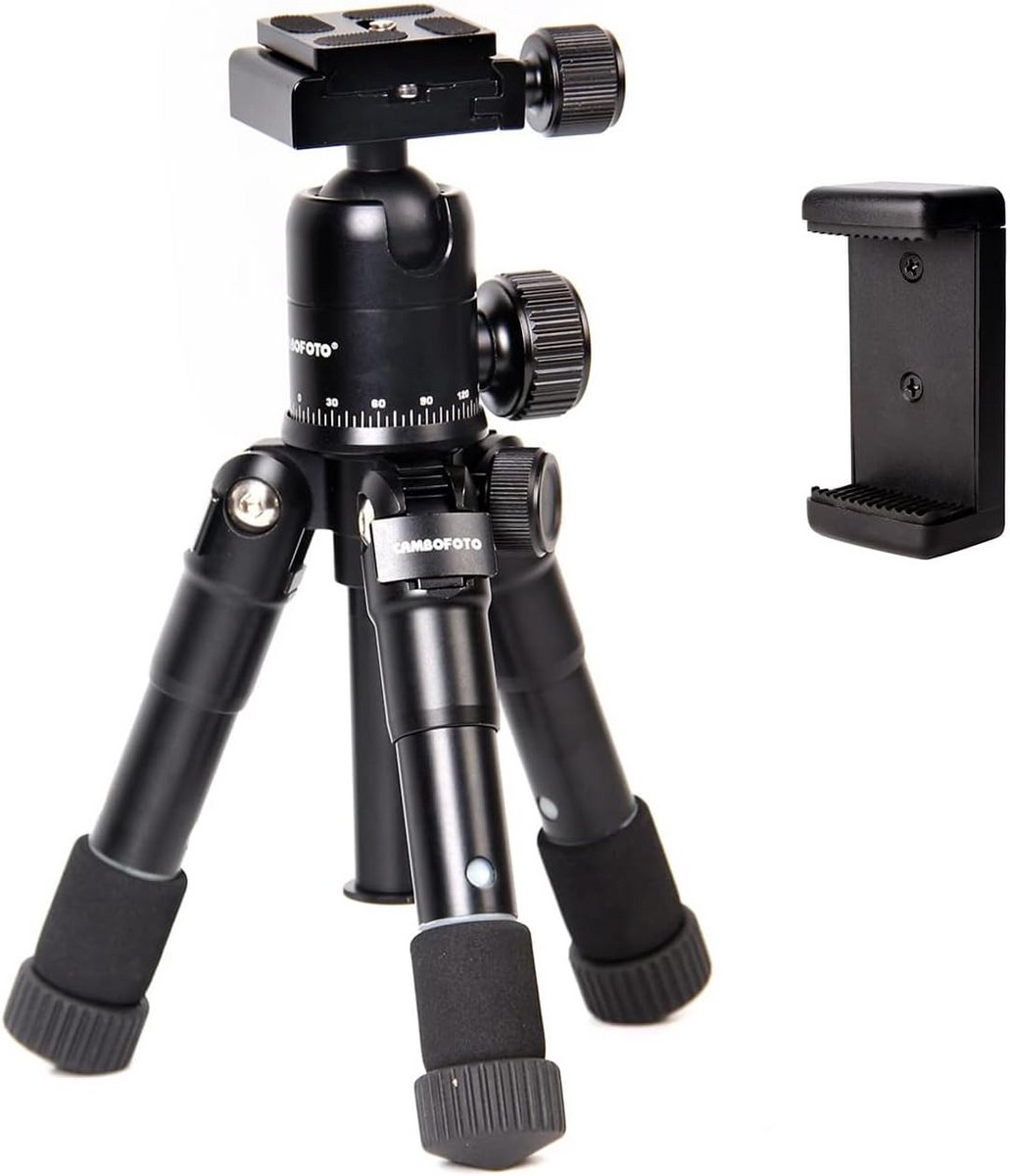 Lichtgewicht Mini Statief voor DSLR en Smartphone met 360-Graden Kogelkop