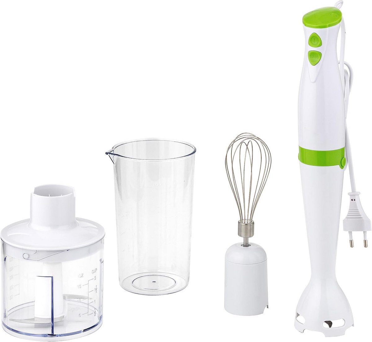 3-in-1 Staafmixerset met Hakmolen en Garde - 200W Krachtige Staafmixer