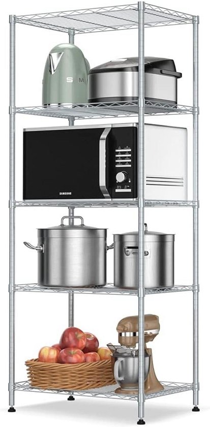 Verstelbare Opslag Plank - 5 Laags Metalen Draad Rek met 600LB ...