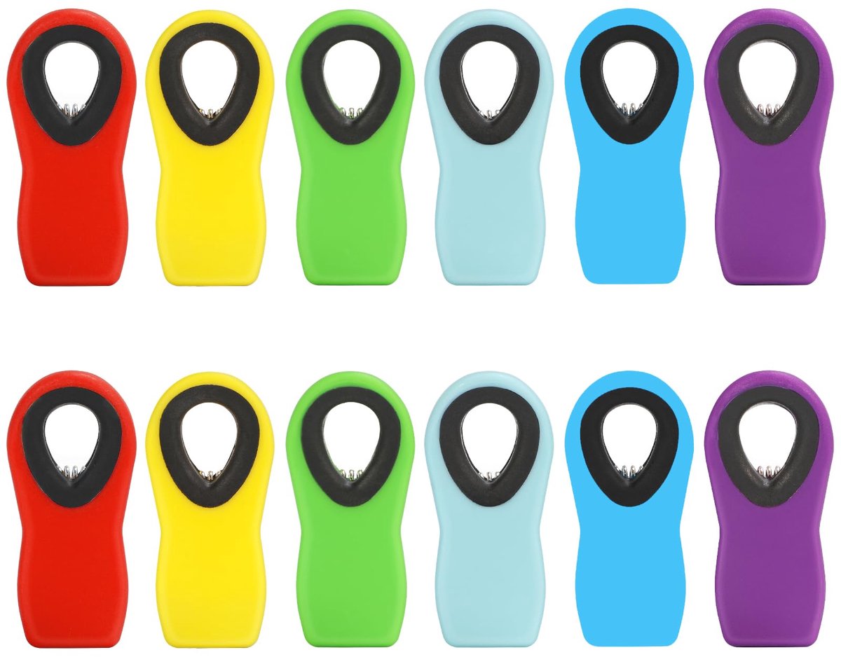 Ynkkvre - Vershoudclips - Sluitclips - Vershoudklemmen - Voedselsluitclips - Voedselbewaarclips - Snackclip - Koelkastmagneetclip - 6 Kleuren Veerclips - Magnetisch Antislip Ontwerp - Voor Koelkast & Whiteboard - Geschikt voor Zakken & Documenten