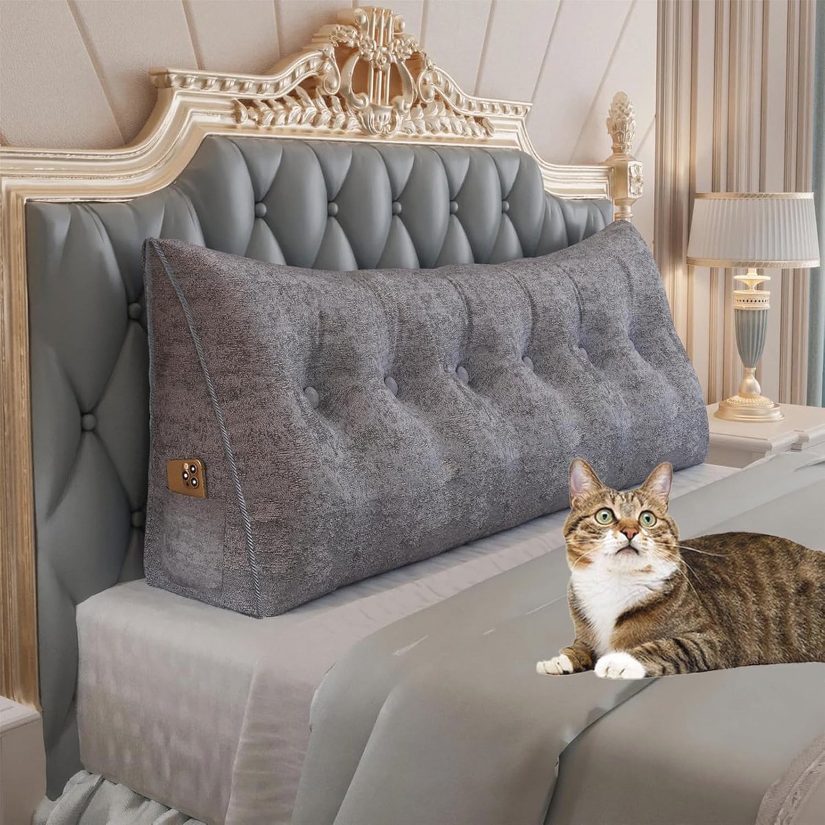Groot Driehoekig Rugkussen voor Sofa en Bed - Ergonomisch Ontwerp voor Maximale Ontspanning en Ondersteuning