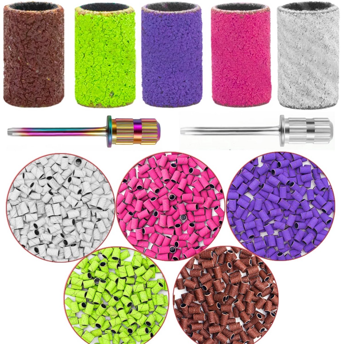 Nagel Schuurbandjes voor Manicure en Pedicure - 300Pcs Met Diverse Korrelgroottes
