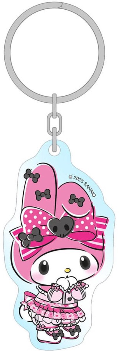 Sakami Merchandise Sanrio Pink Black Party Series Acrylic Keychain My Melody 7 cm Keyrings