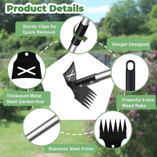 Unyqoos® Innovatieve onkruidsteker met lange steel voor eenvoudig tuinonderhoud van Unyqoos — afbeelding 2