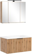 Held Möbel 2-delige wastafelset 80 cm Liverpool Wotaneik / zwart (gestreept) 80x200x47 cm