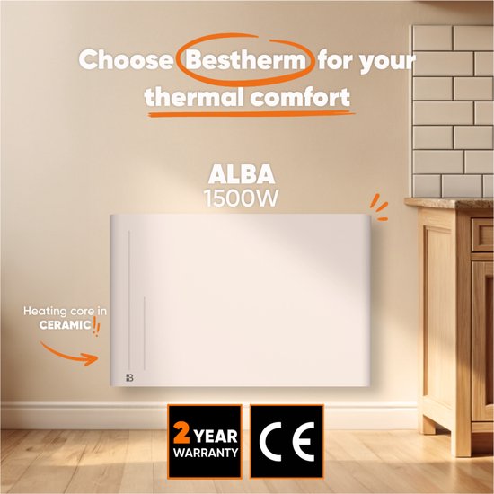 Bestherm - Radiator - Keramische Inertieradiator - Wandmontage - 1500w ...