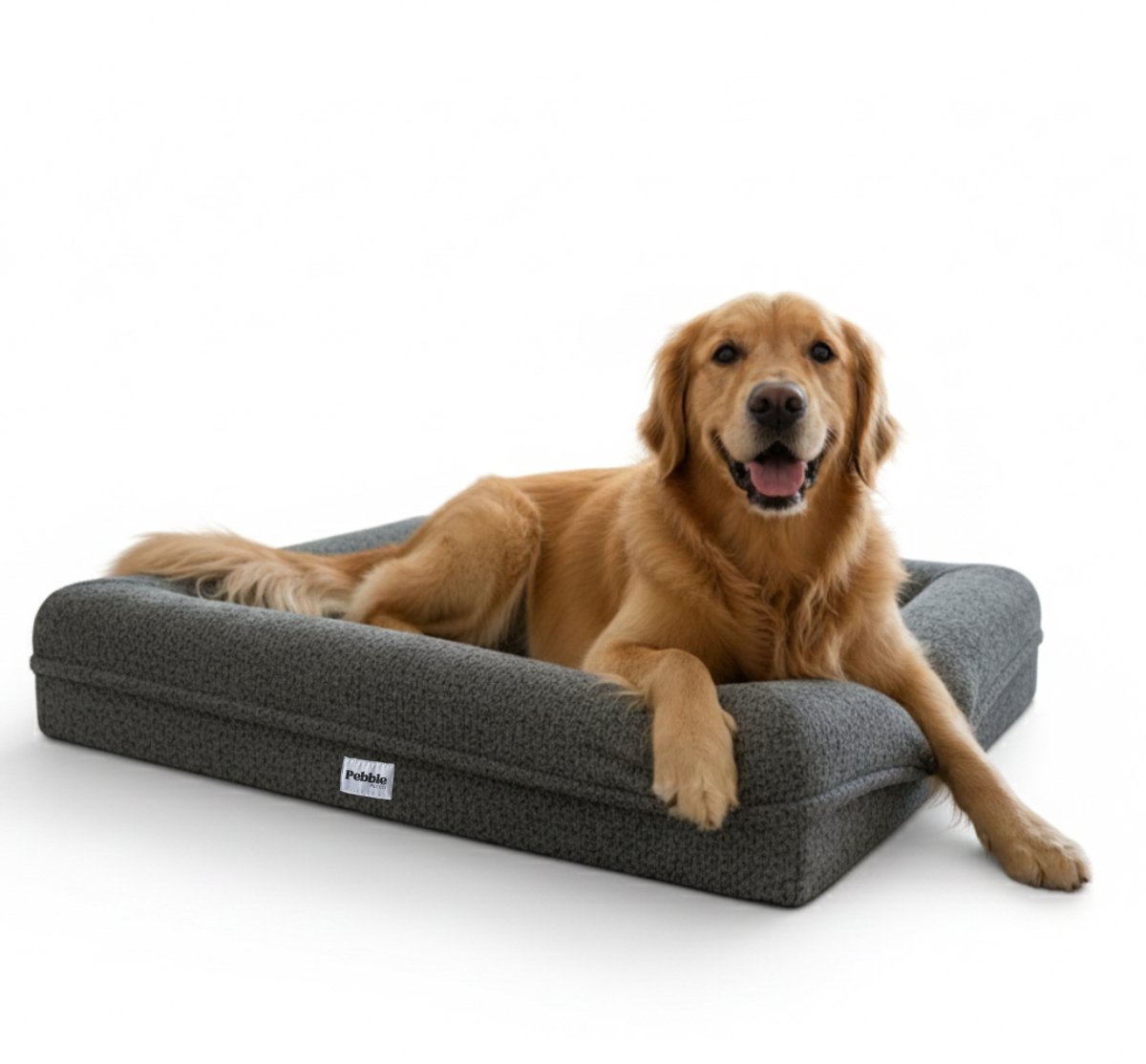 Pebble Orthopedische Hondenmand 88x63 cm Grijs - Teddy Hondenbed - Hondenkussen - Voor Middelgrote Honden