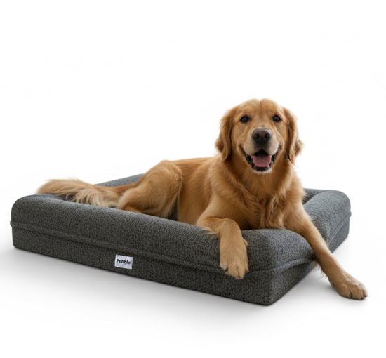 Pebble Orthopedische Hondenmand 88x63 cm Grijs - Teddy Hondenbed - Hondenkussen - Voor Middelgrote Honden