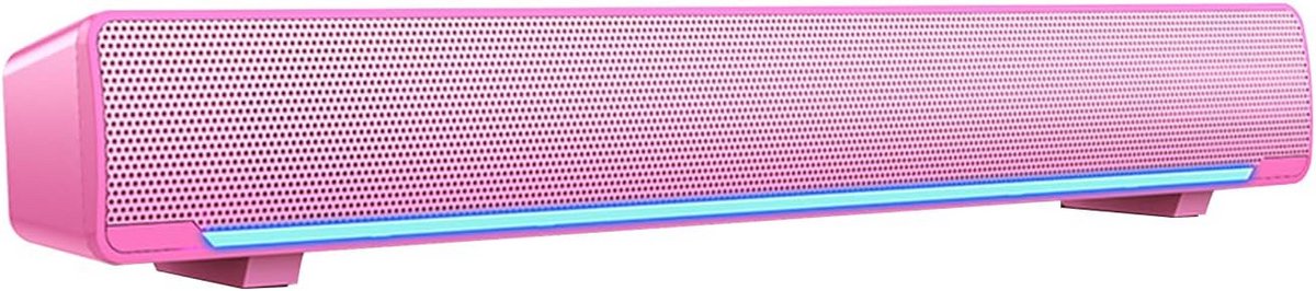 Verlichte Soundbar PC Luidspreker met Stereo 3D Geluid - USB Aangedreven Mini Speaker voor Laptop, TV en Smartphone (3,5 mm Jack)