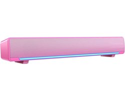 Verlichte Soundbar PC Luidspreker met Stereo 3D Geluid – USB Aangedreven Mini Speaker voor Laptop, TV en Smartphone (3,5 mm Jack)