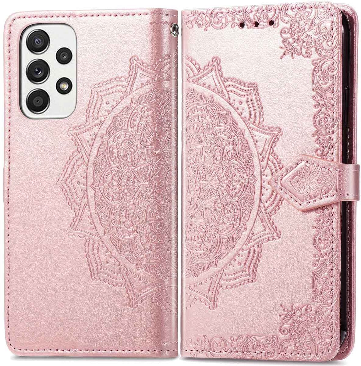 imoshion Hoesje - Geschikt voor Samsung Galaxy A33 - Mandala Bookcase - Rosé Goud