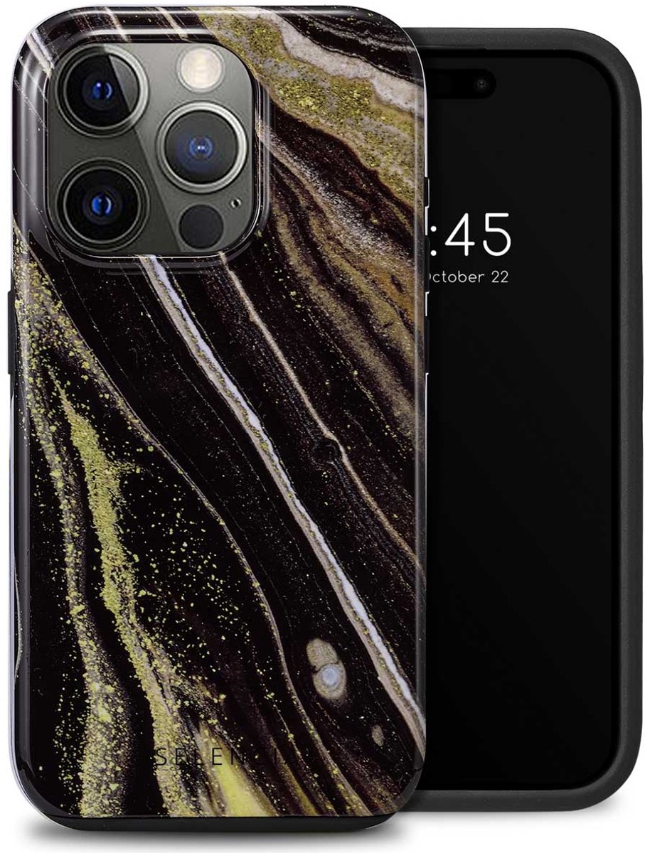 Selencia Hoesje - Geschikt voor Apple iPhone 15 Pro - Backcover - Chic Marble