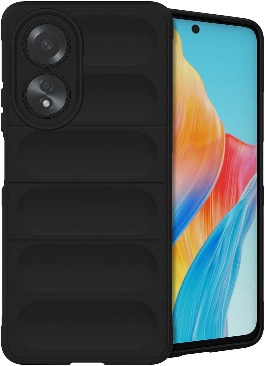 imoshion Hoesje - Geschikt voor Oppo A58 - EasyGrip Backcover - Zwart