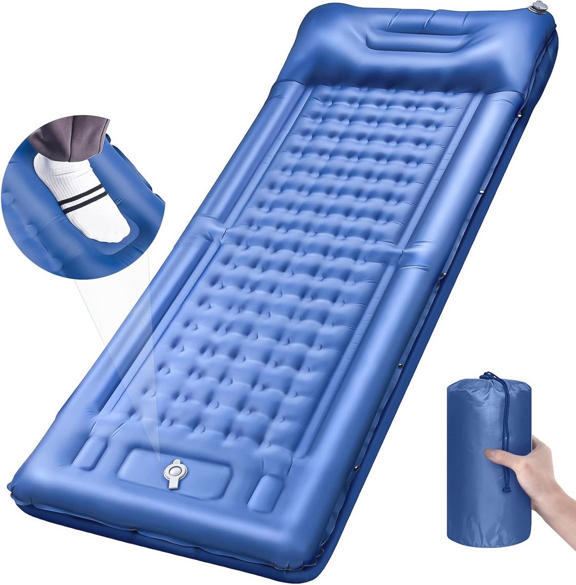 Extra Dikke Camping Slaappads met Ingebouwde Pomp en Kussen - Ideaal voor Backpacken