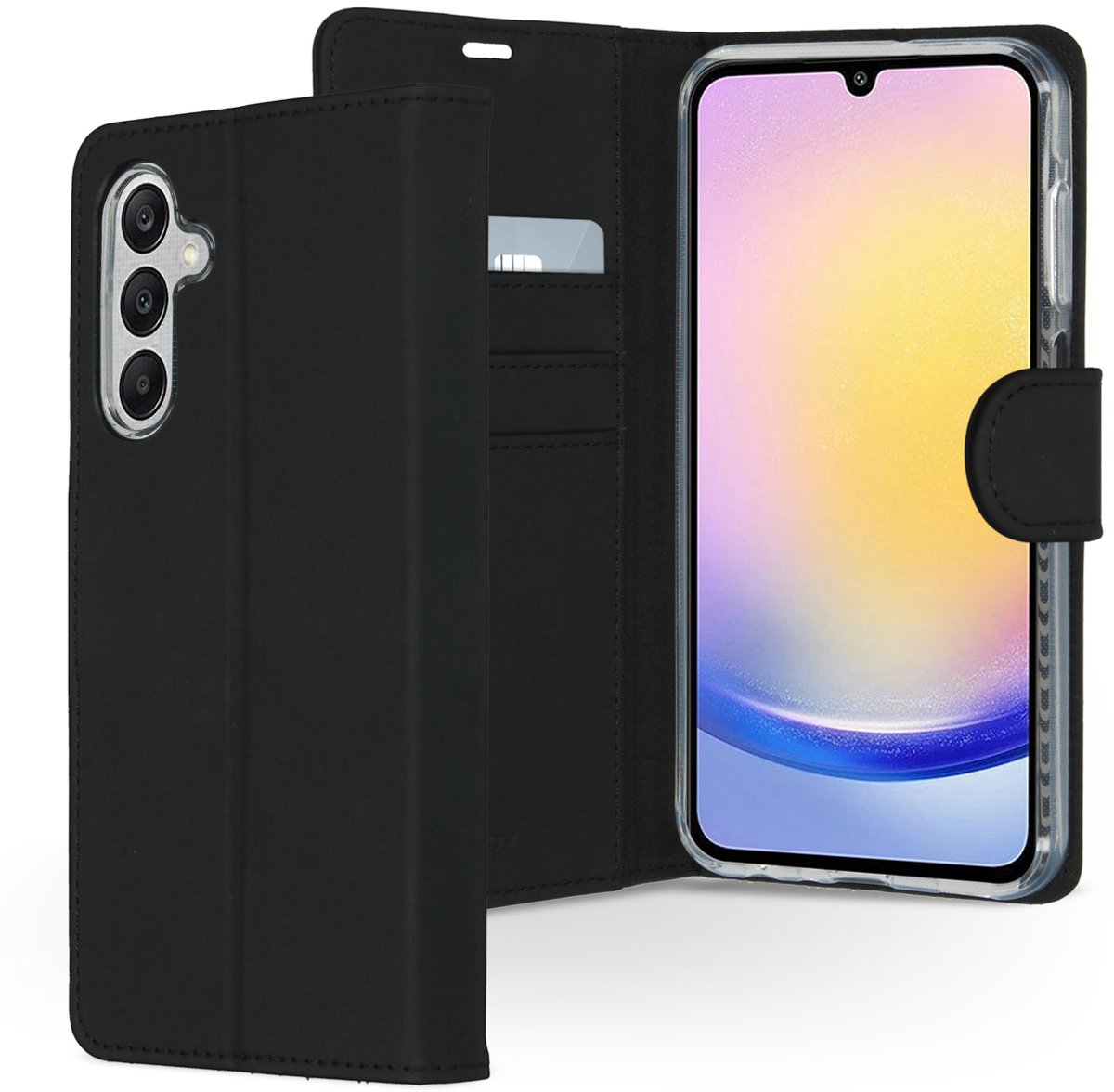 Accezz Hoesje Geschikt voor Samsung Galaxy A25 Hoesje Met Pasjeshouder - Accezz Wallet Softcase Bookcase - Zwart