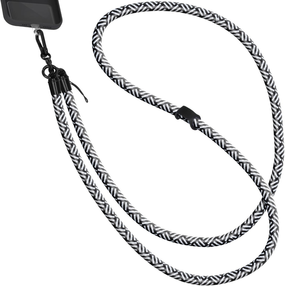 imoshion Universeel telefoonkoord one size - Telefoon Ketting - GSM Koord - Zwart / Wit