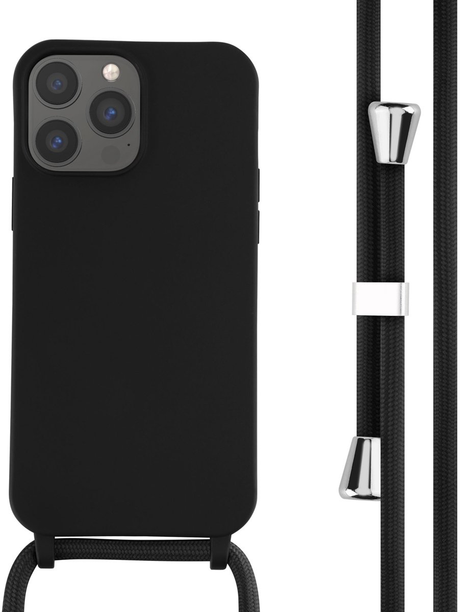 imoshion Hoesje - Geschikt voor iPhone 13 Pro Max - Siliconen hoesje met koord - Zwart