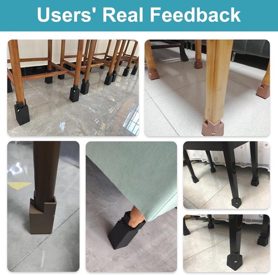 Verstelbare Meubelverhogers 5cm - Zwaar Belastbaar met Schroefklemmen voor Stoelen en Bedden van Merkloos — afbeelding 4