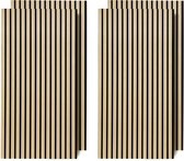 Set van 4 akoestische panelen - hout - zwart vilt - 60 x 120 x 2,1 cm