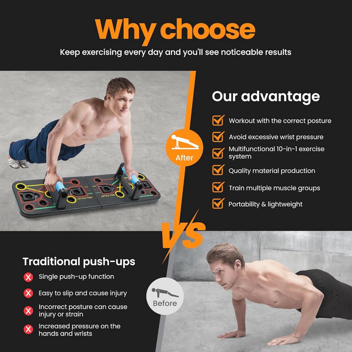 Draagbare Push-Up Board Draagbare (EAN: ...1886) - afbeelding 2