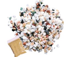 Allecta - Decoratieve kiezelstenen en natuurlijke grind voor planten en vazen - 1 kg assortiment - aquarium, minigarten, potplanten - 100 g