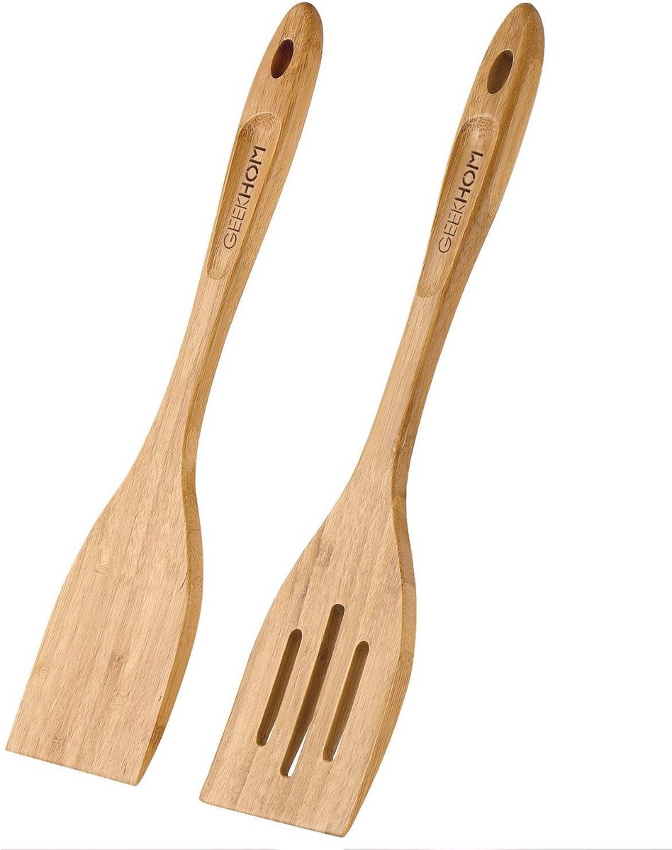 Houten Turner Spatel Set 2 Stuk van Bamboe