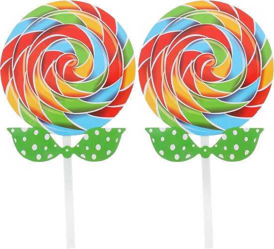 Allecta - Simulatie lolly's voor feestelijke decoratie - 2 stuks - Grote foto's, Kerstmis, carnaval, cosplay