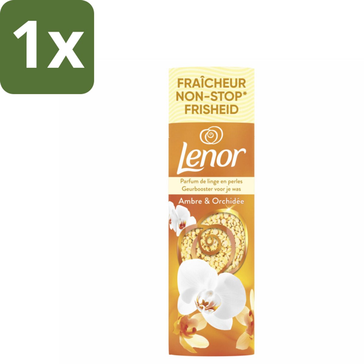 1 x Lenor - Geurbooster - Amber & Orchidee - Non-Stop Frisheid - 19 Wasbeurten - Geurbooster - Wasgeur - Langdurige Frisheid - Amber Geur - Orchidee Geur