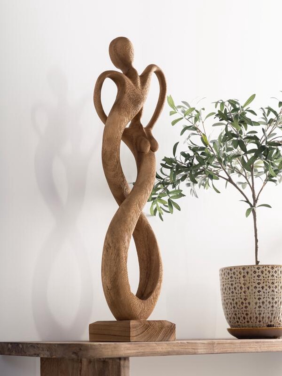 MUST Living Statue Dancing couple large,±75x20x13 cm gerecycled teakwood